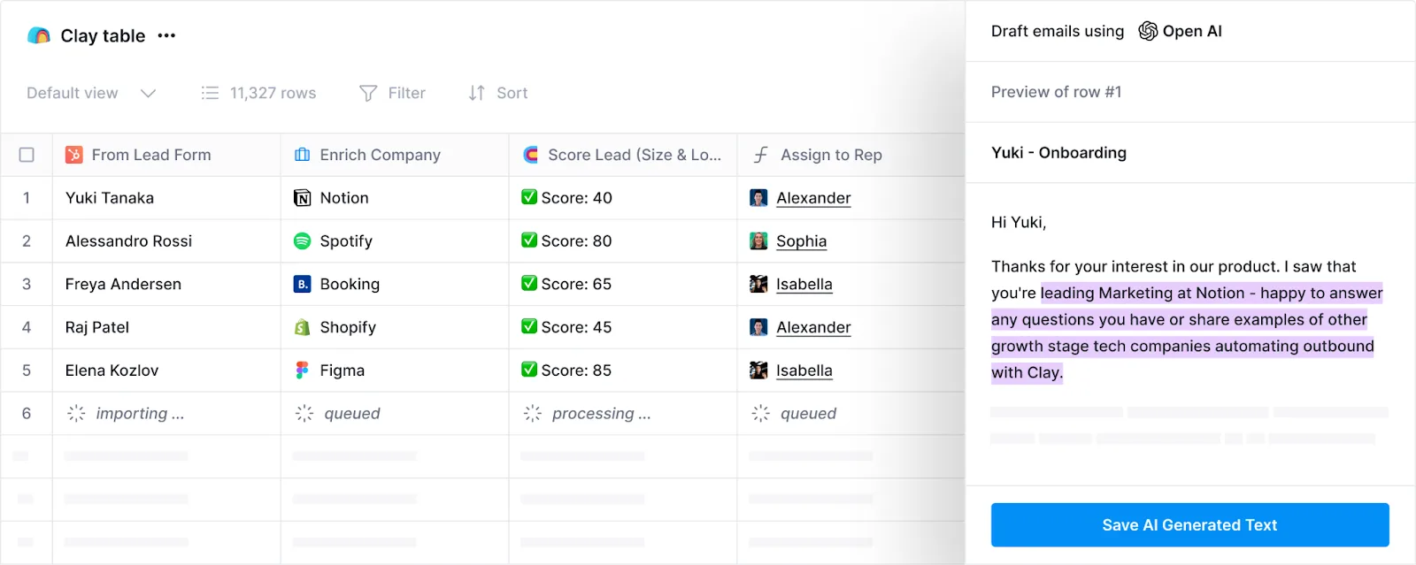 Clay - Best AI Sales tool for data enrichment and aggregation