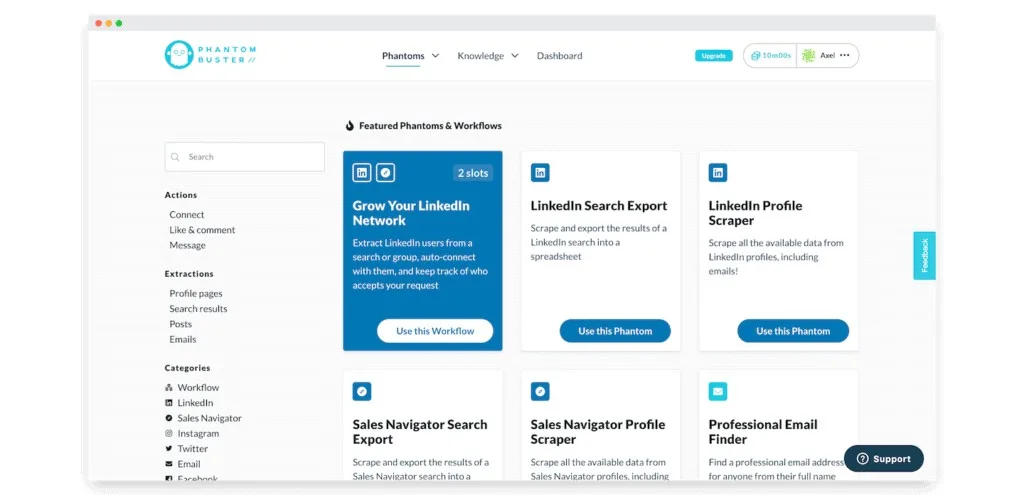 PhantomBuster - Best AI Sales Tool for Web Automation and Data Extraction