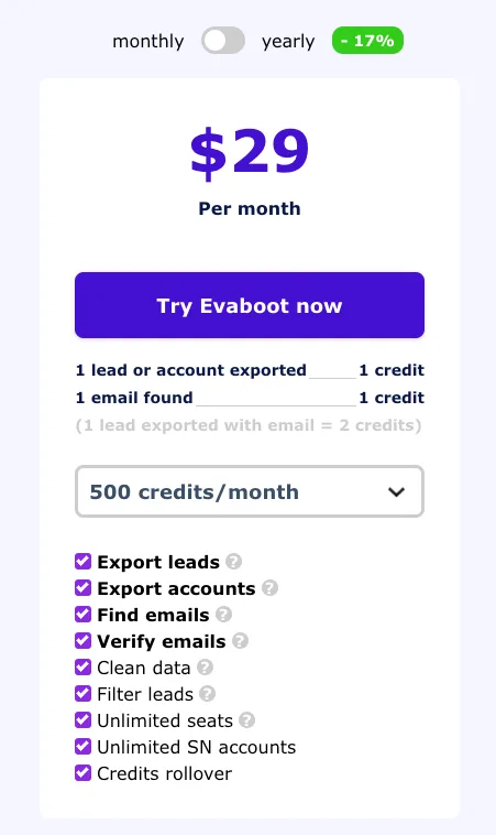 Evaboot Pricing